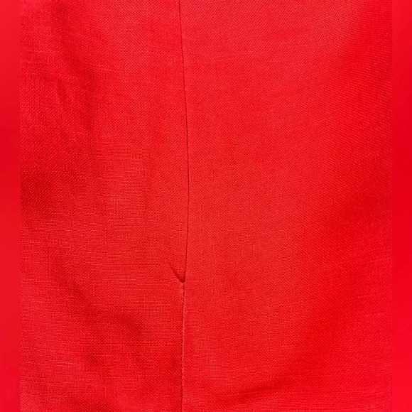 Banana Republic Linen-Blend Mini Skirt Orange Red Belted with pockets Size 8 - Picture 5 of 6